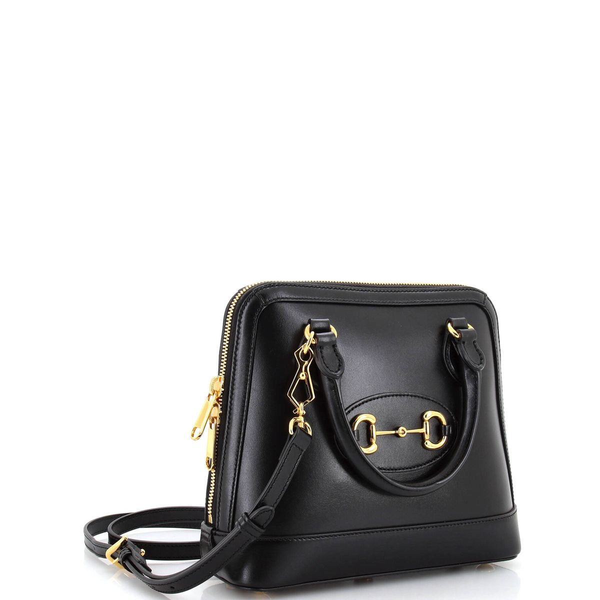 Gucci Black Leather Horsebit Bag with Brand Box and Dust Cover