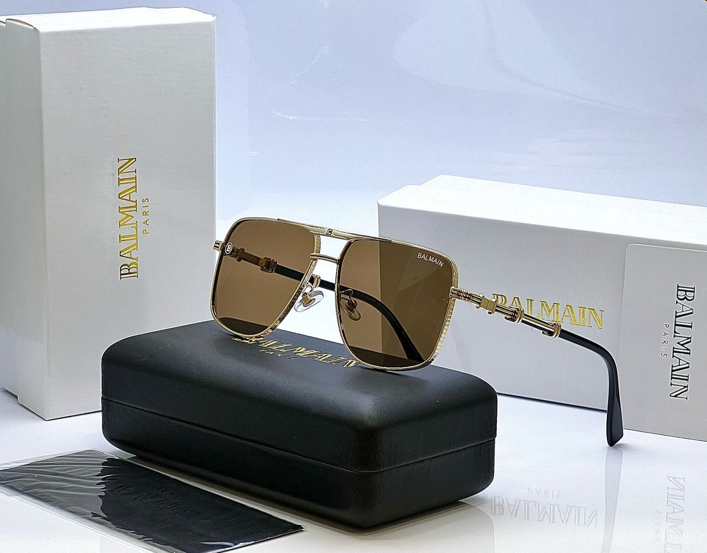 Balmain Metal Frame Sunglasses with Box