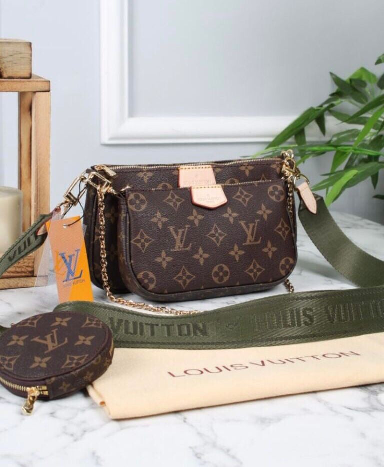 Imported LOUIS VIUTTON Cross Body Bag with Brand Box- Green Strap
