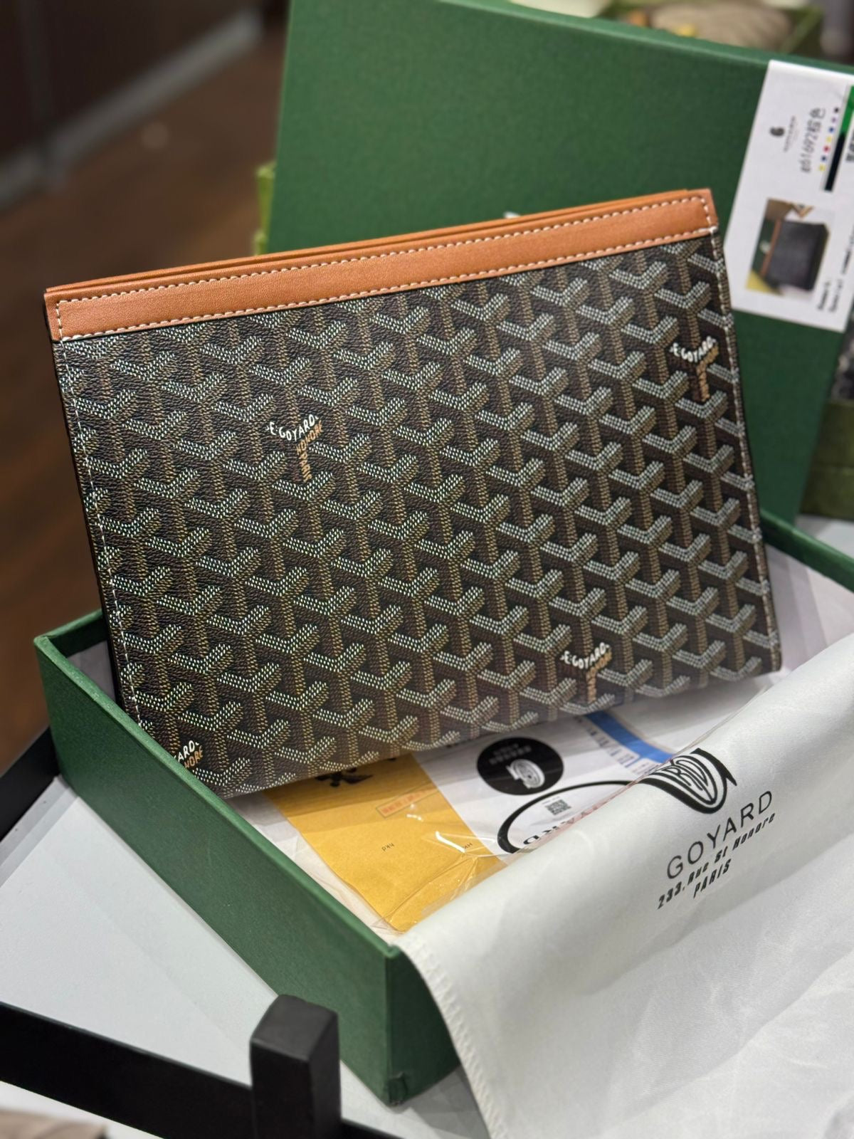 Goyard Senat MM Pouch with Brand Box