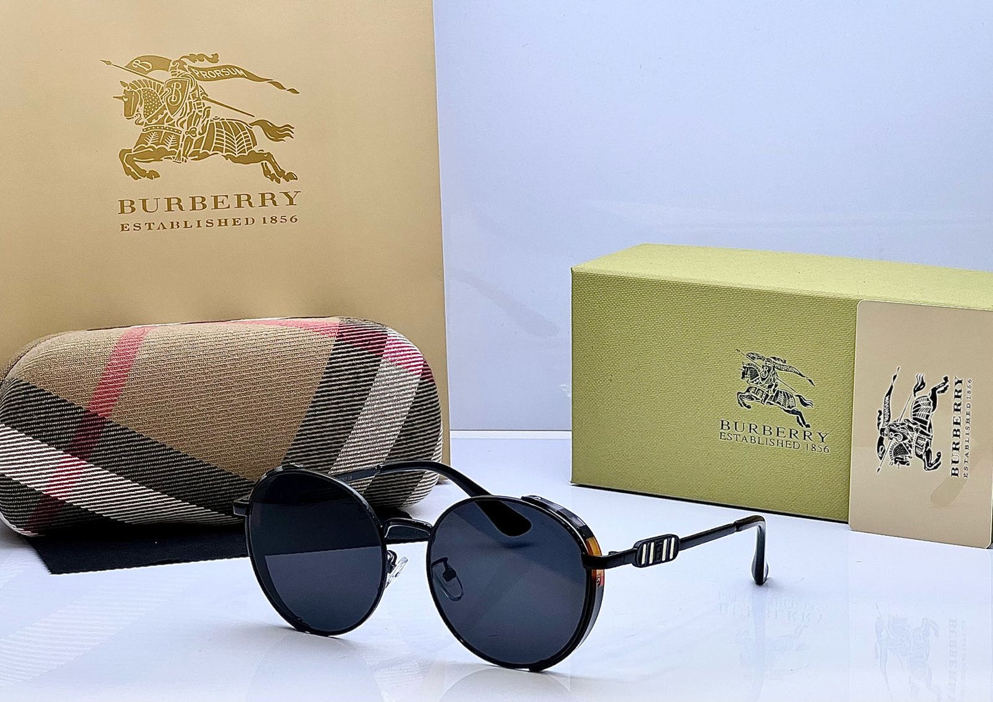 Burberry Metal Frame Sunglasses with Box
