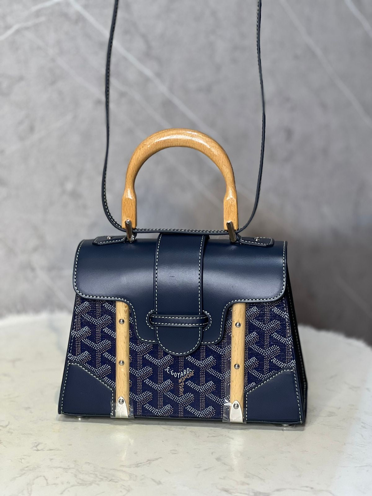 Goyard Coated Leather MM Saigon Bag with Brand Box