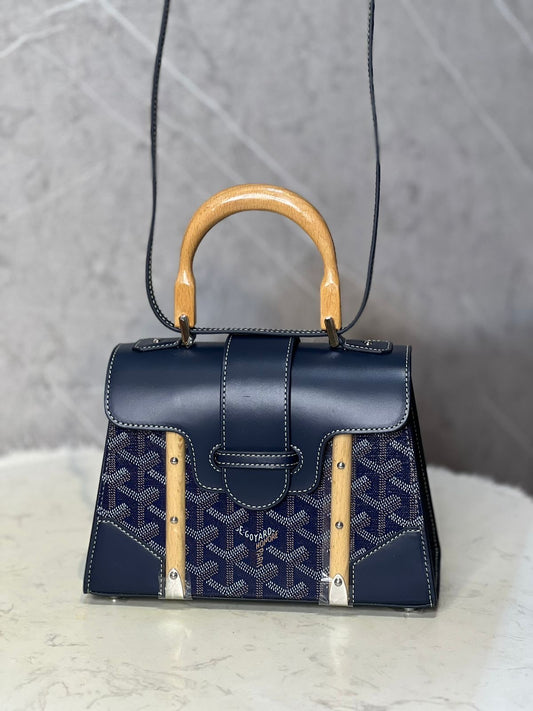 Goyard Coated Leather MM Saigon Bag with Brand Box