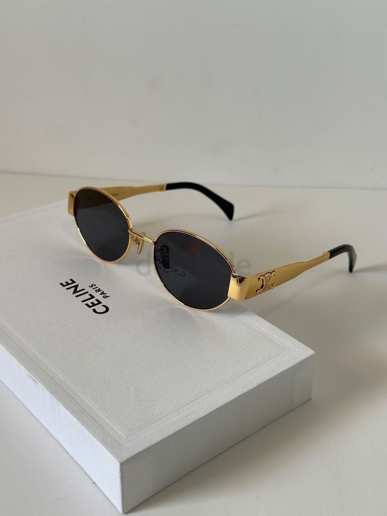 Imported CELINE sunglasses gold frame with Box