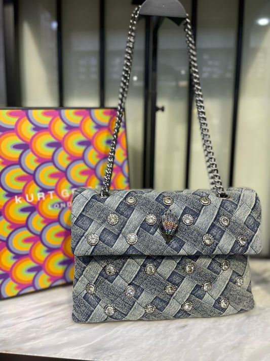 Kurt geiger denim kensington bag