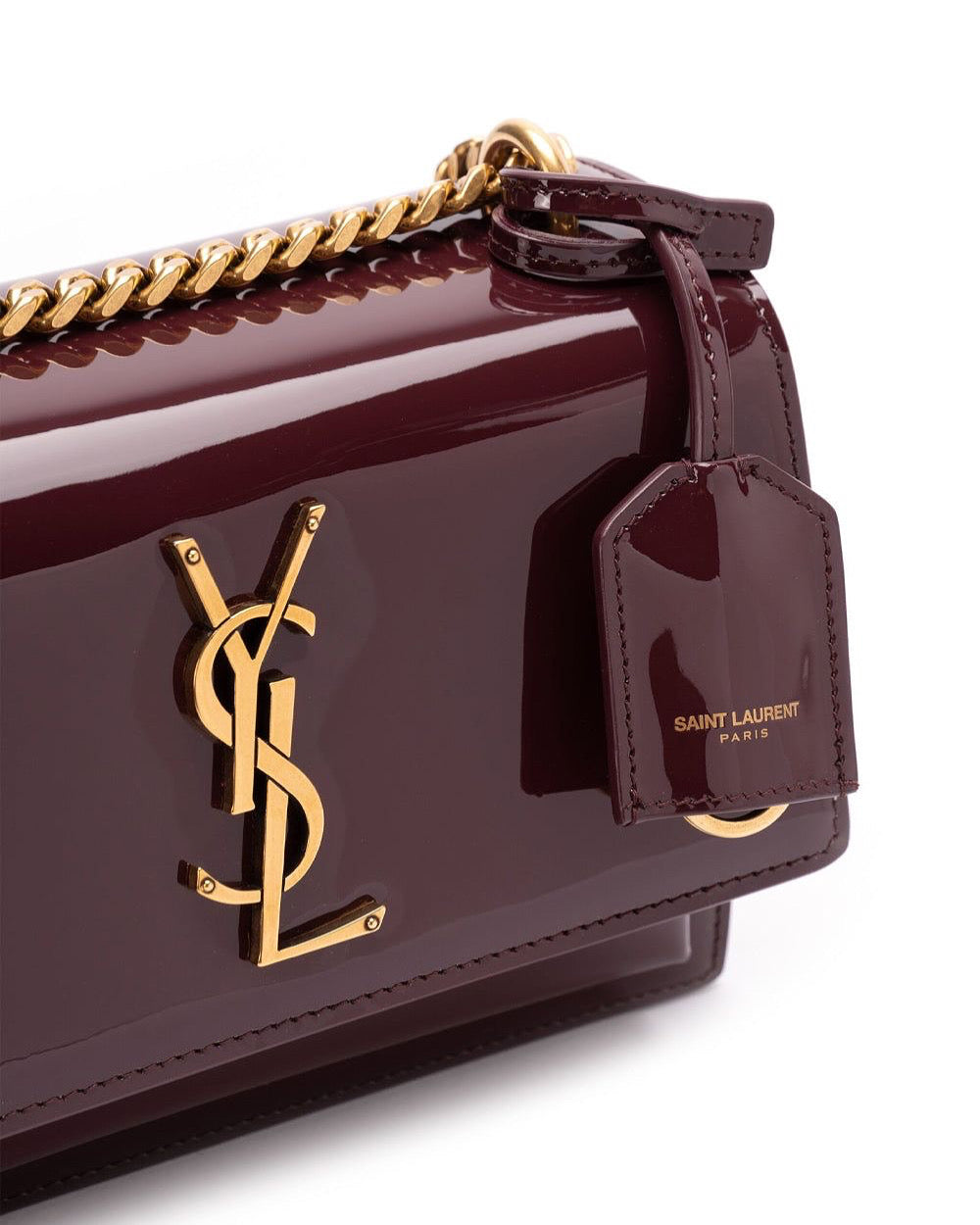 YSL Sunset Patent Leather Bag with Brand Box