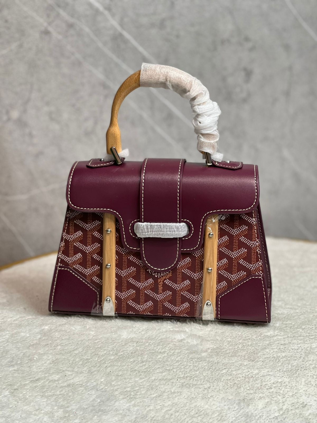 Goyard Coated Leather MM Saigon Bag with Brand Box