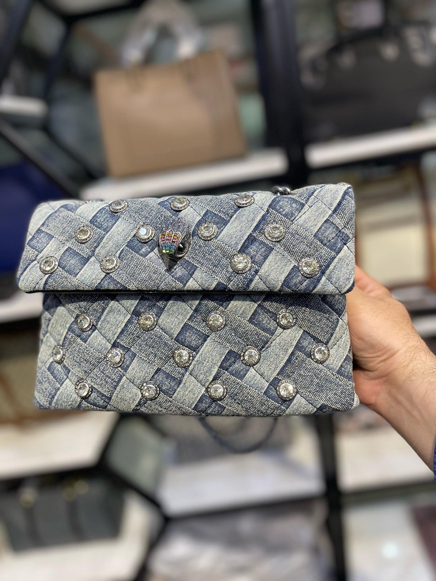 Kurt geiger denim kensington bag