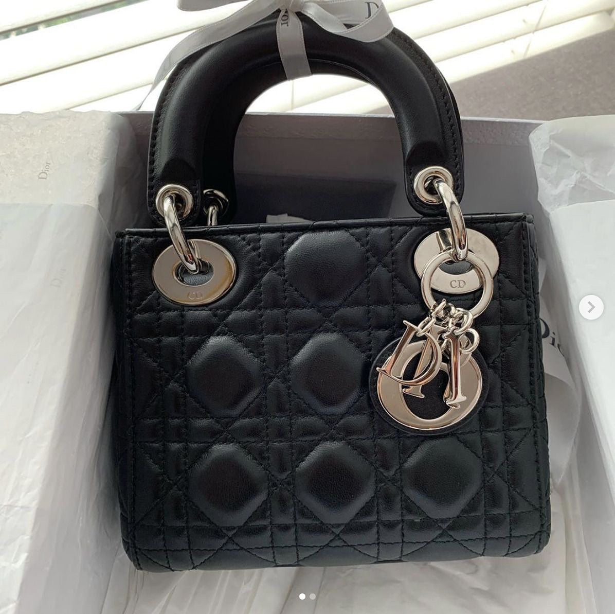 Lady Dior Silver Hardware with Brand Box