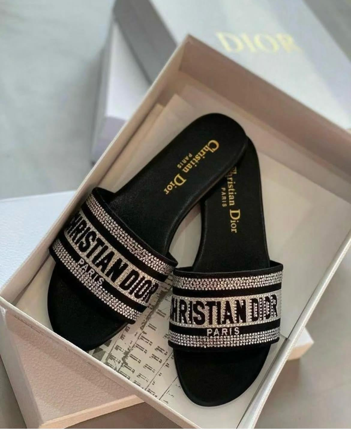 Christian Dior Strass Stone Slipper