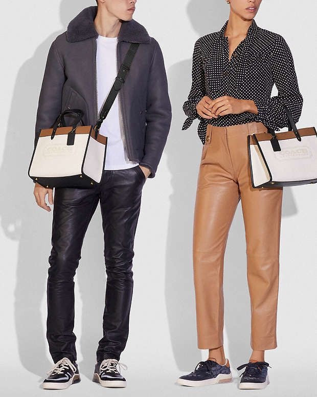 COACH Leather Tote Bag with Brand Box