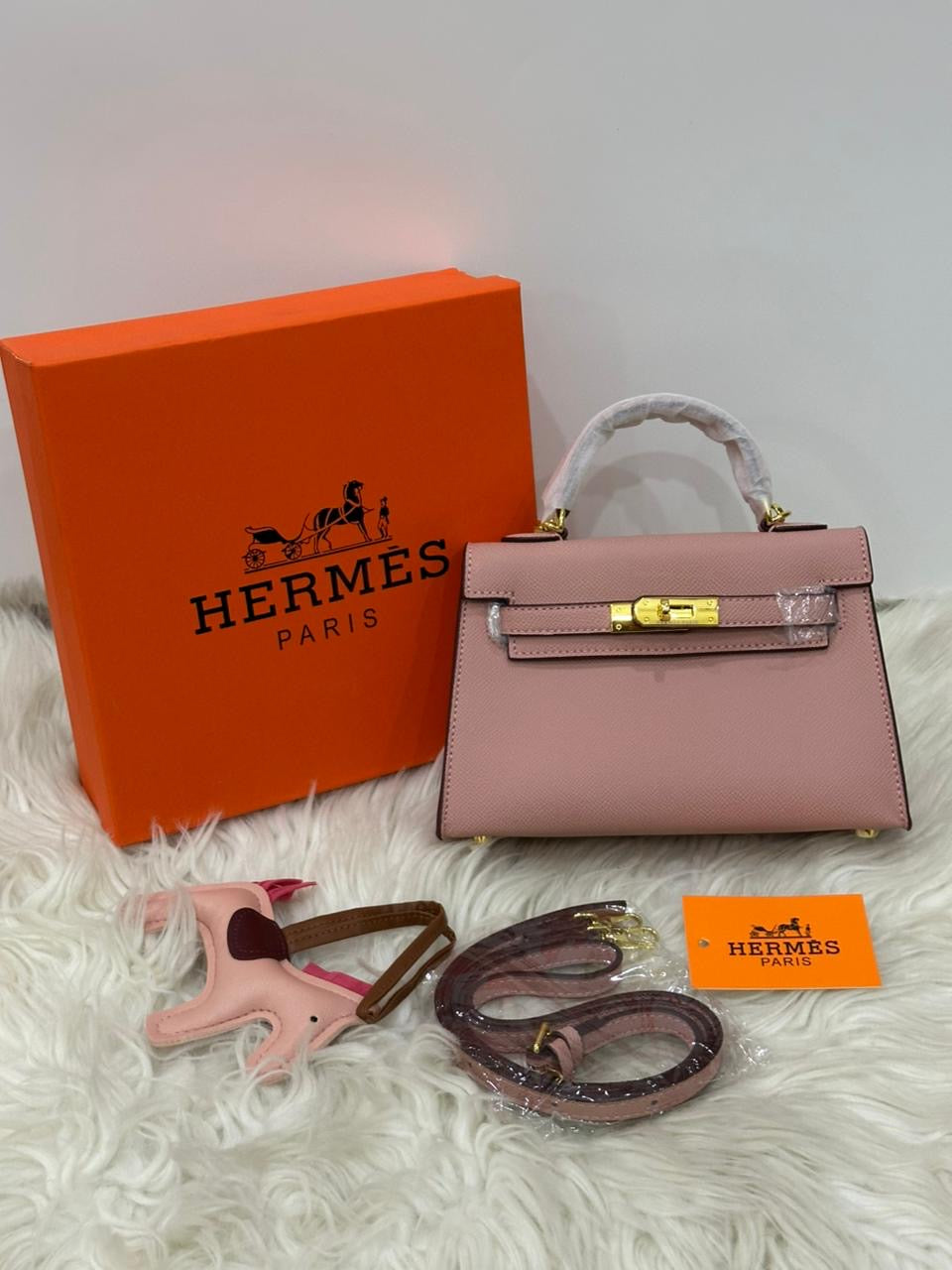 Hermes kelly with Brand Box and Charms