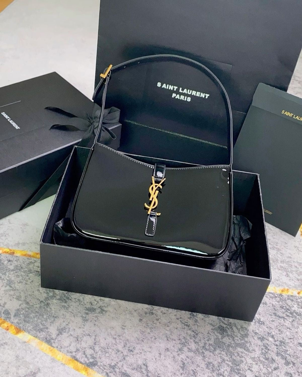 YSL HOBO Patent Leather