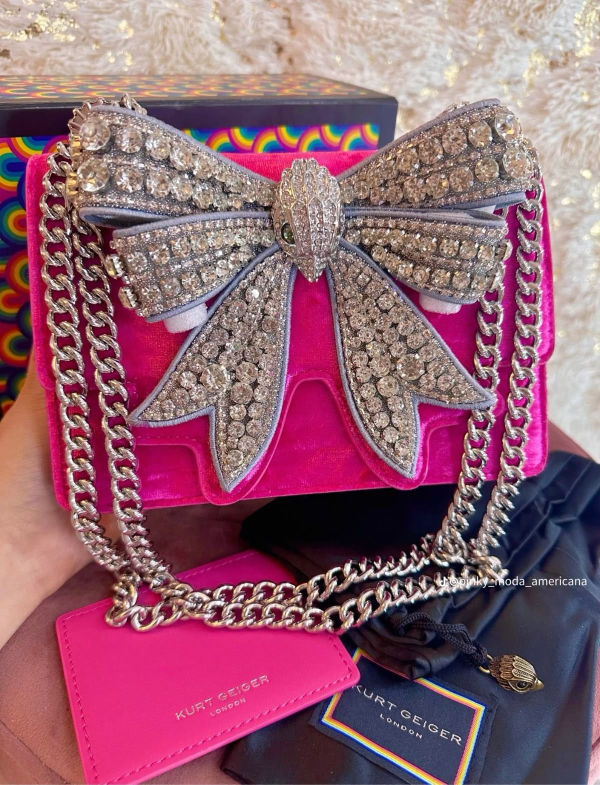 Kurt Geiger Shoreditch Bow Bag with Brand Box