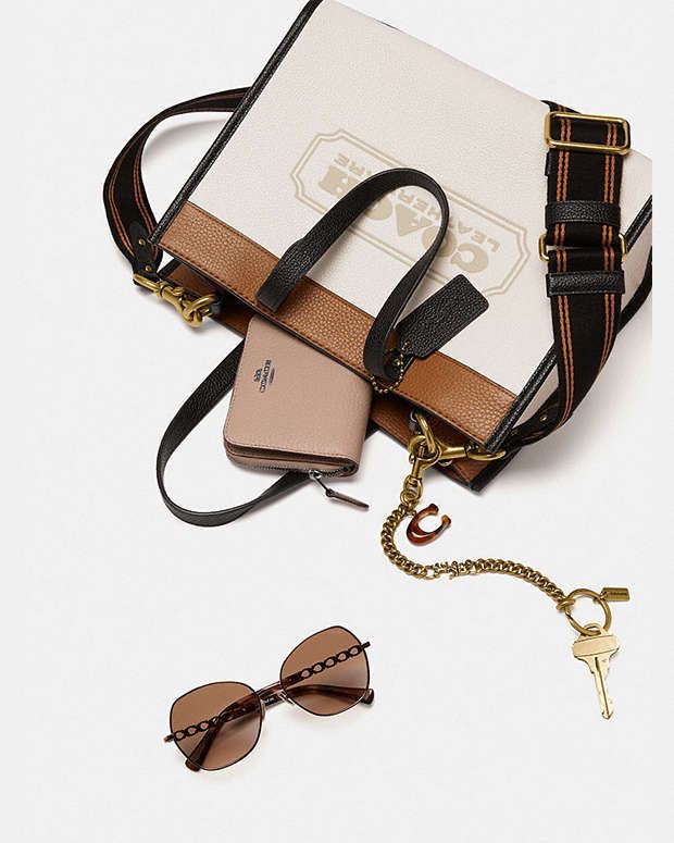 COACH Leather Tote Bag with Brand Box
