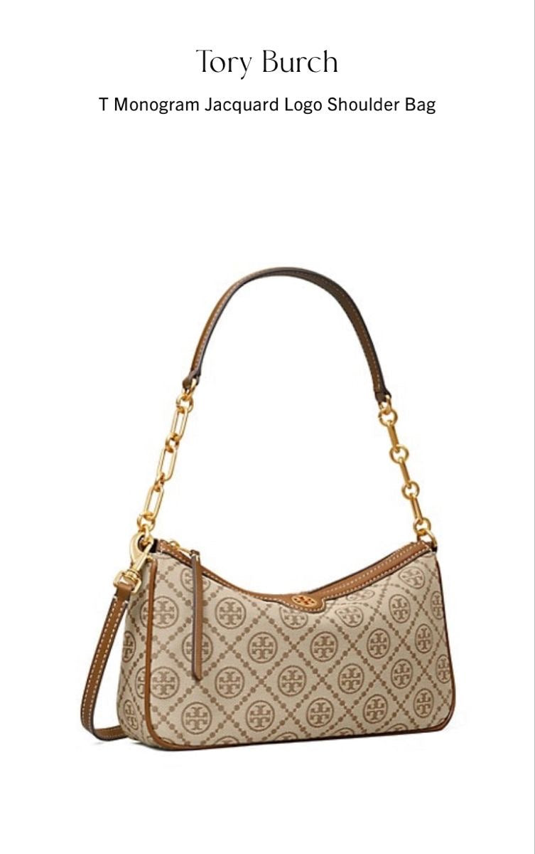Tory Burch T Monogram Jacquard Logo Shoulder Bag with Brand Box