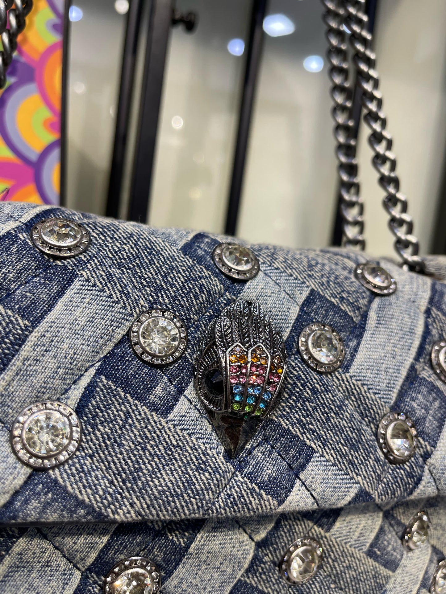 Kurt geiger denim kensington bag
