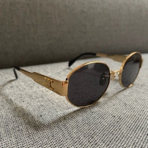 Imported CELINE sunglasses gold frame with Box