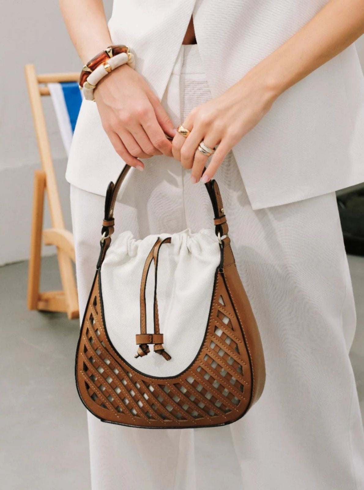 Zara Contrasting Bucket Bag