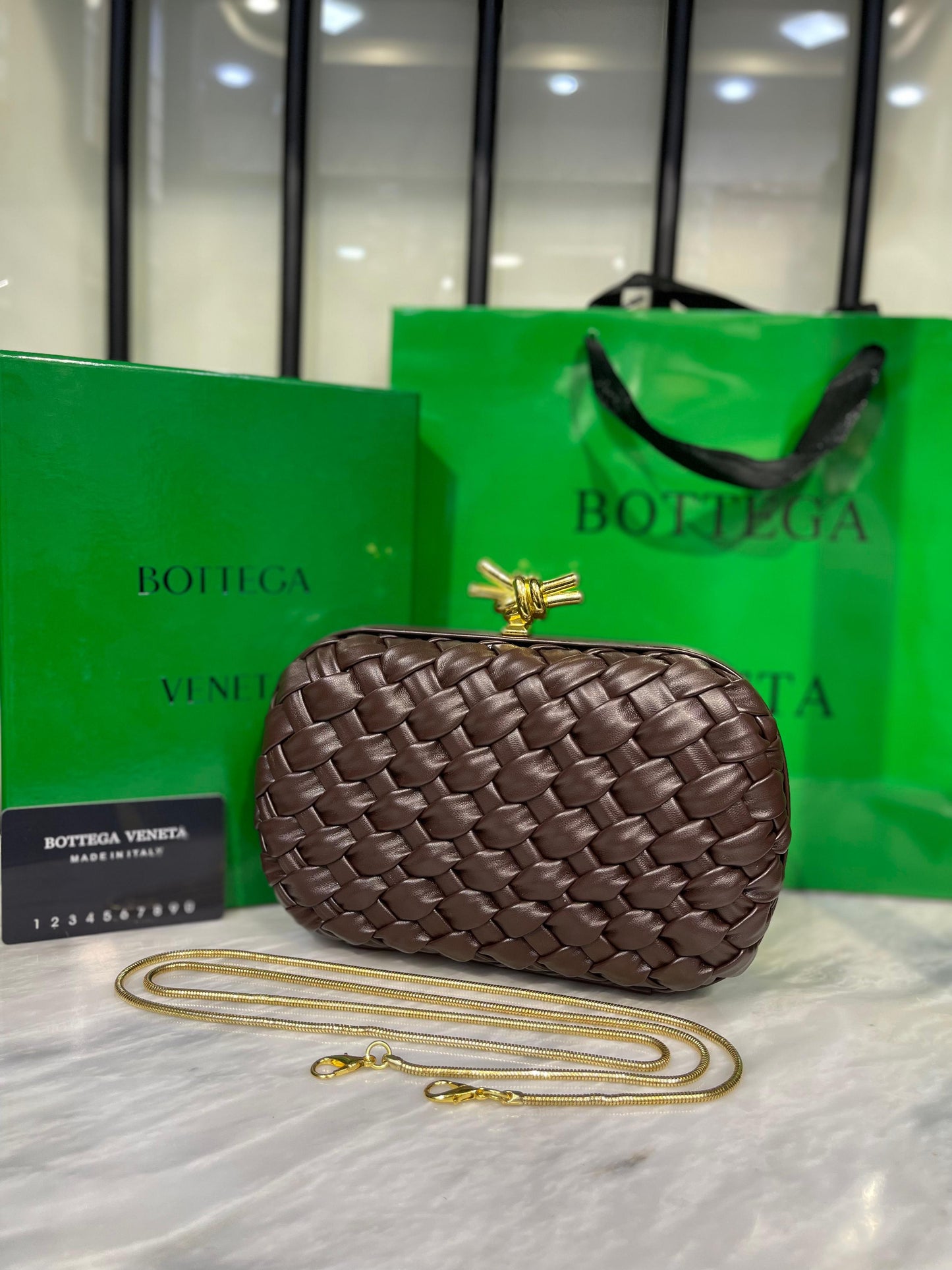 Bottega Veneta Knot Clutch with Brand Box and Dust Bag