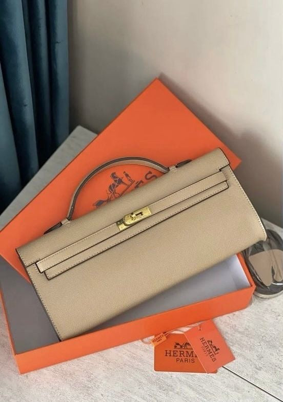 Hermes Kelly Cut Clutch with Brand Box