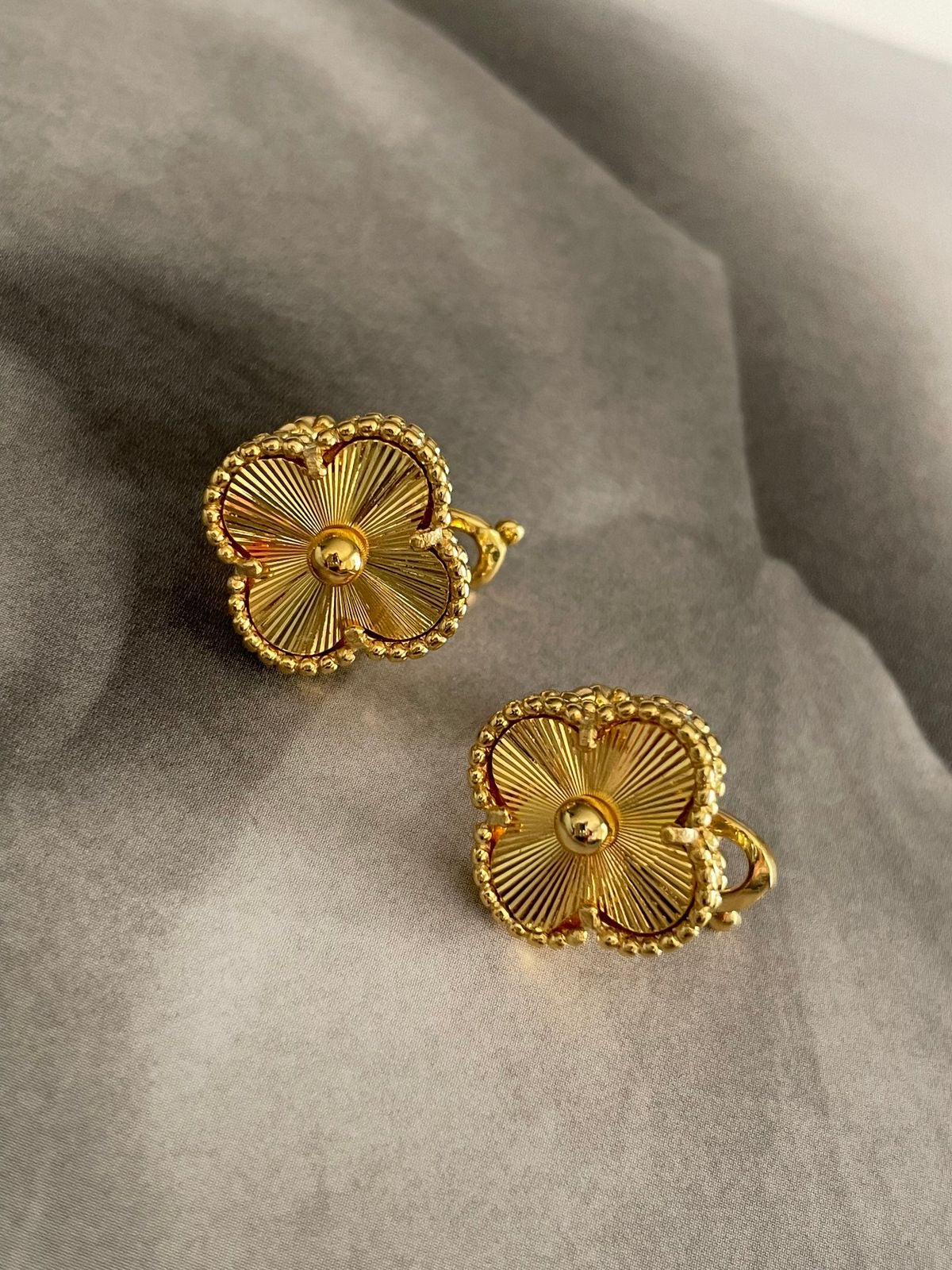 Gold Clover Studs