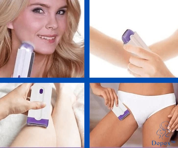 Painless Hair Removal Rechargeable Lithium-Ion Battery Device- Advanced Censor Light Technology- 3 in 1- For Men & Women