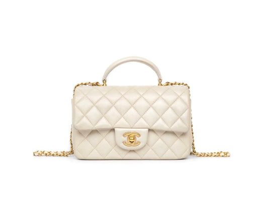 CHANEL Small Classic Top Handle with Brand Brand Box - Genuine Leather