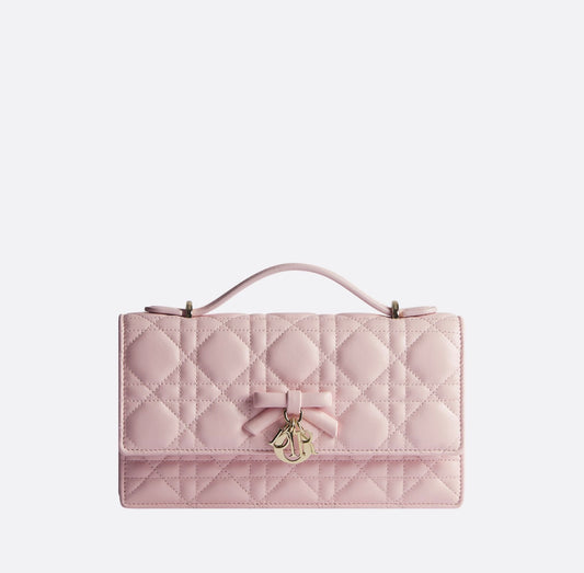 Dior Mini Soupir Pink Cannage Bag with Complete Packaging- Genuine Leather