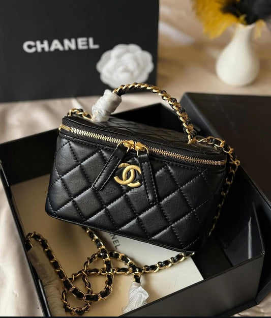 CHANEL Vanity Bag Black with Brand Box