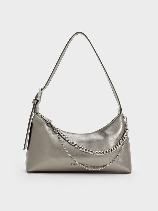 Charles & Keith Atwood Chain Embellished Shoulder Bag