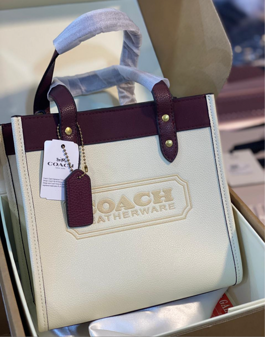 COACH Leather Tote Bag with Brand Box