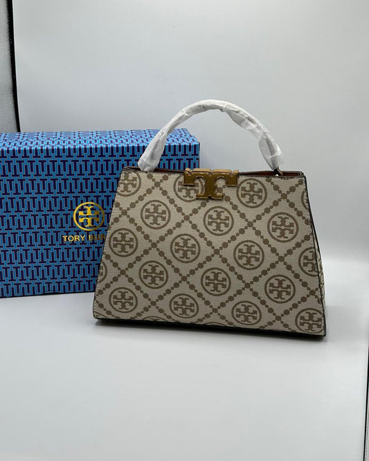 Tory Burch Handbag with Brand Box- Brown Color