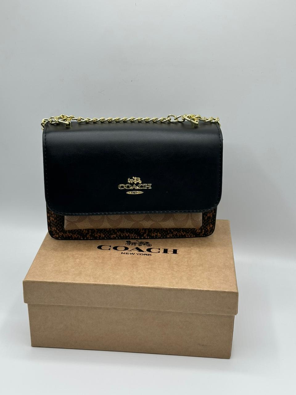 COACH Handbag with Brand Box- Black Color