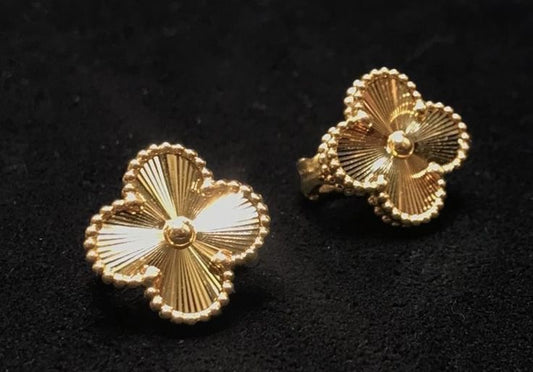 Gold Clover Studs