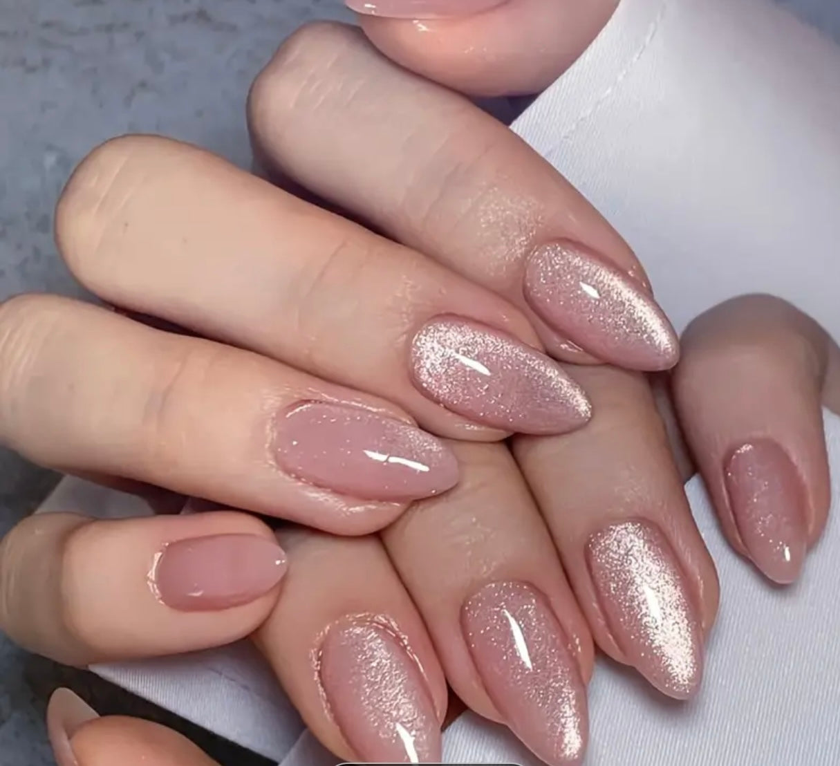 30-Pieces Nude Almond Shape Press-On-Nails