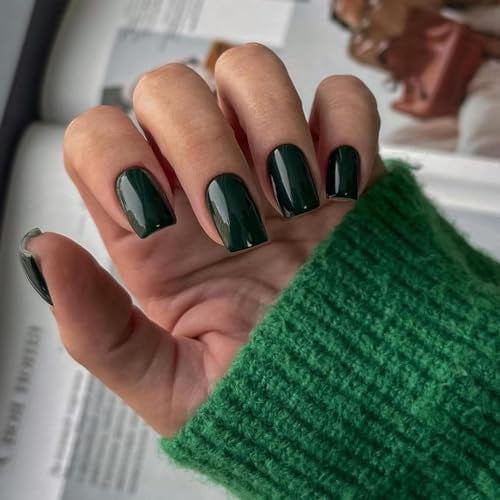 Dark Green Press on Nails