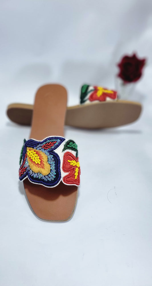 TORY BURCH Multicolor Embroidered Slipper