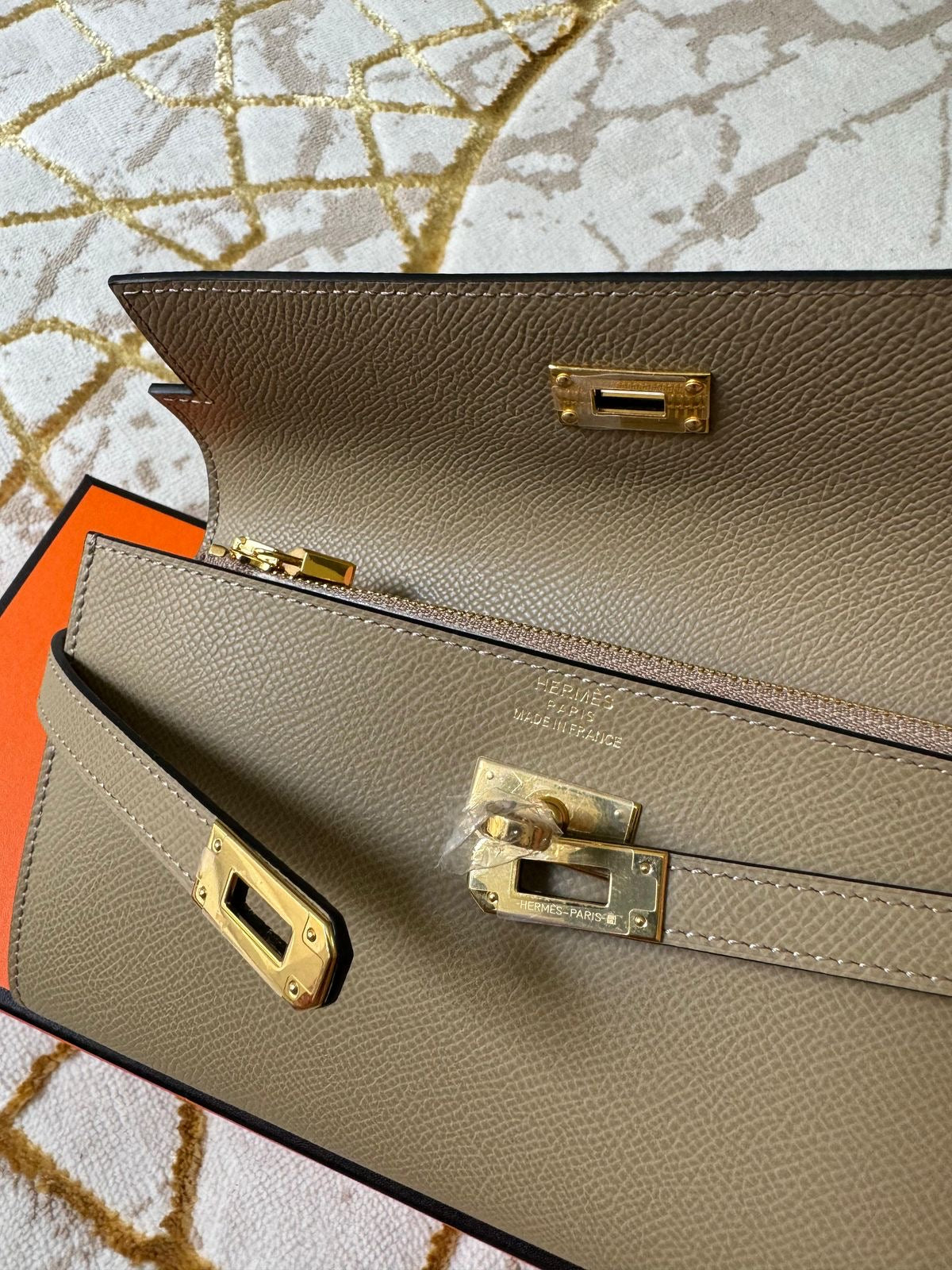 Hermes Kelly Cut Clutch with Brand Box