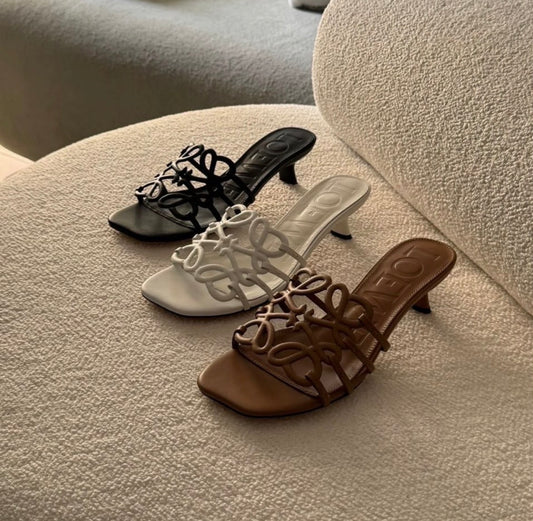 Loewe Petal Anagram Heels with Brand Box