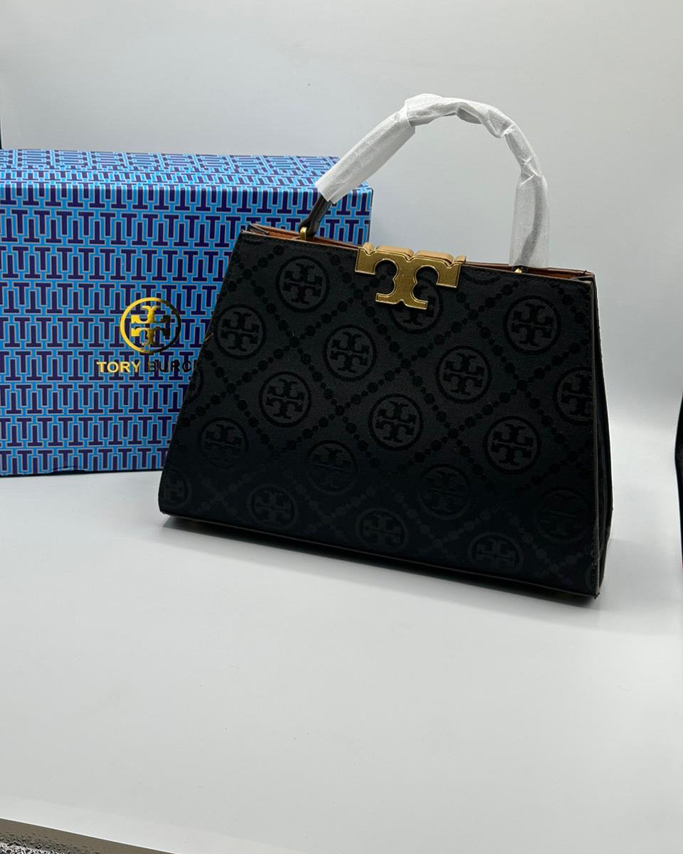 Tory Burch Handbag with Brand Box- Black Color