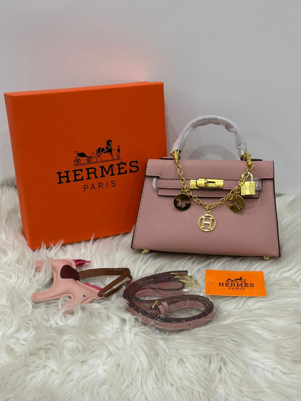 Hermes kelly with Brand Box and Charms