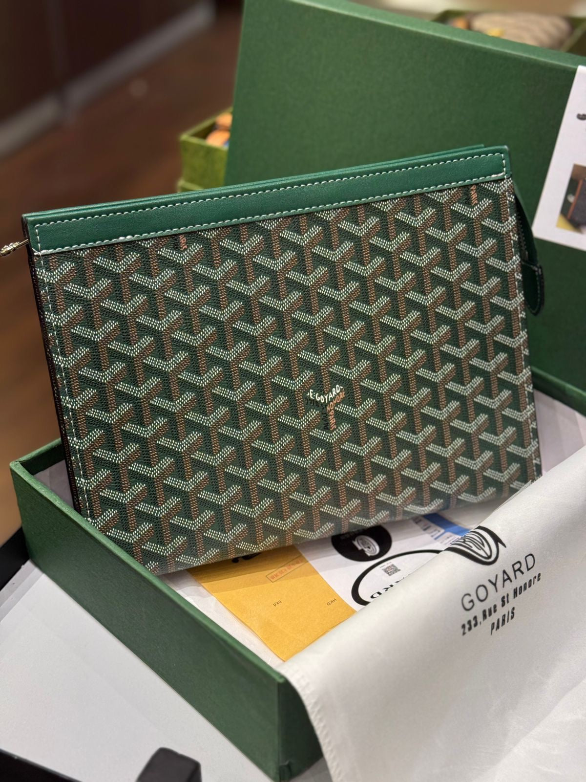 Goyard Senat MM Pouch with Brand Box
