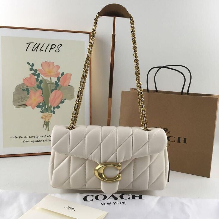 Imported Quilted Coach Handbag with Brand Box