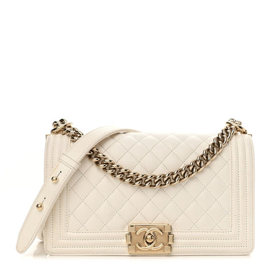 CHANEL Boy Flap Bag in Quilted Genuine Leather with Brand Box