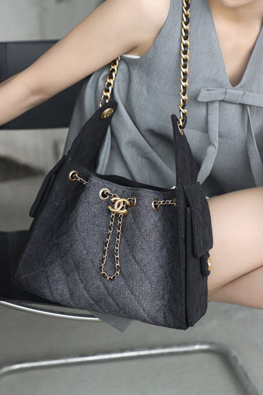 CHANEL 25 Hobo Denim with Complete Packaging