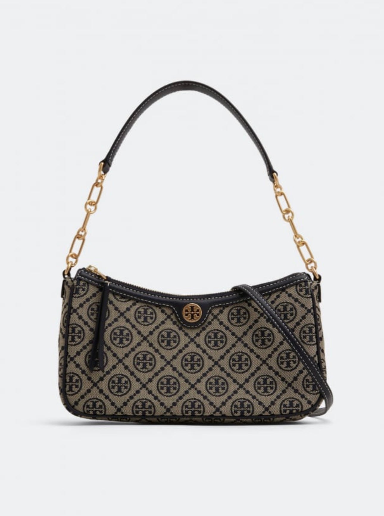 Tory Burch T Monogram Jacquard Logo Shoulder Bag with Brand Box