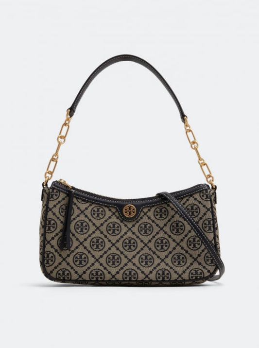 Tory Burch T Monogram Jacquard Logo Shoulder Bag with Brand Box