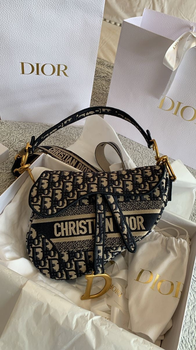 Christian Dior Saddle Bag with Brand Box