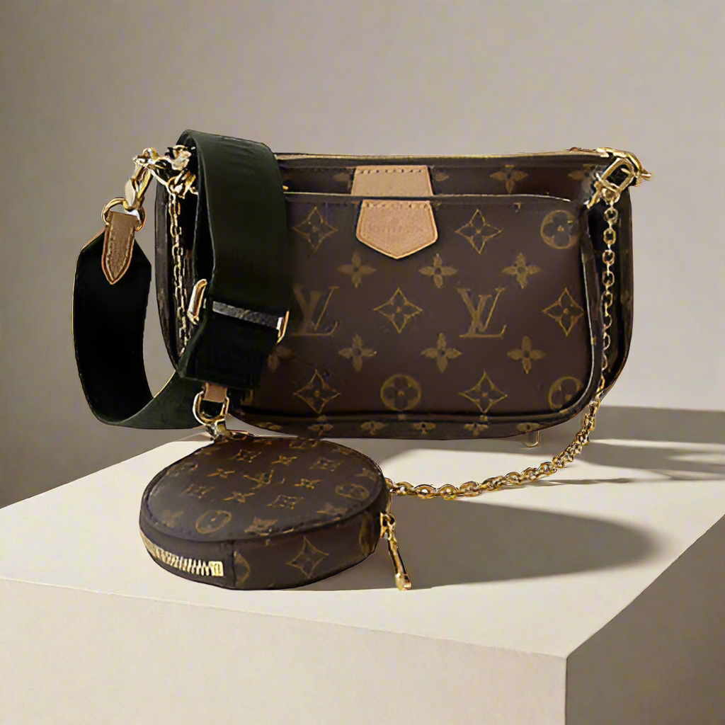 Imported LOUIS VIUTTON Crossbody Bag with Brand Box- Black Strap